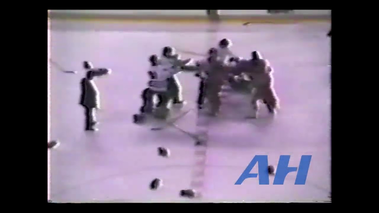 OHL Feb. 5, 1987 Hamilton Steelhawks v Guelph Platers Pre Game Bench Clearing Brawl