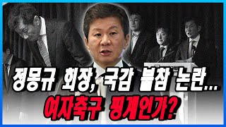 축구협회 비리 의혹 속 정몽규 회장의 국감 회피 논란: U-17 여자월드컵 참관은 진실일까, 변명일까?