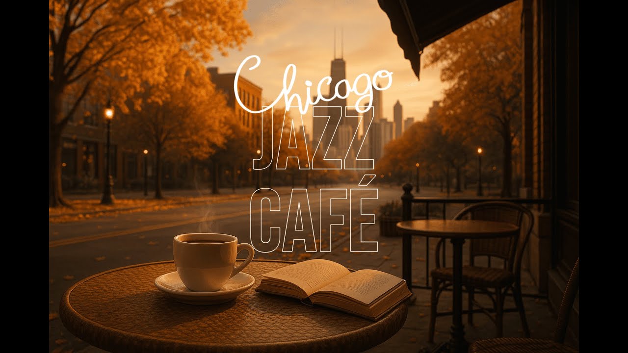 Autumn Jazz Café in Chicago | Cozy Terrace Ambience with Soft Jazz Music