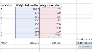 How to perform paired t-test in Excel