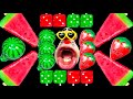 ASMR MUKBANG :) Red, Green Dessert, Watermelon Jelly, Strawberry Jelly, Watermelon Ice Eating Show