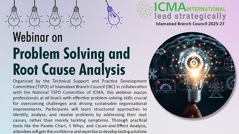 Webinar on Problem Solving and Root Cause Analysis