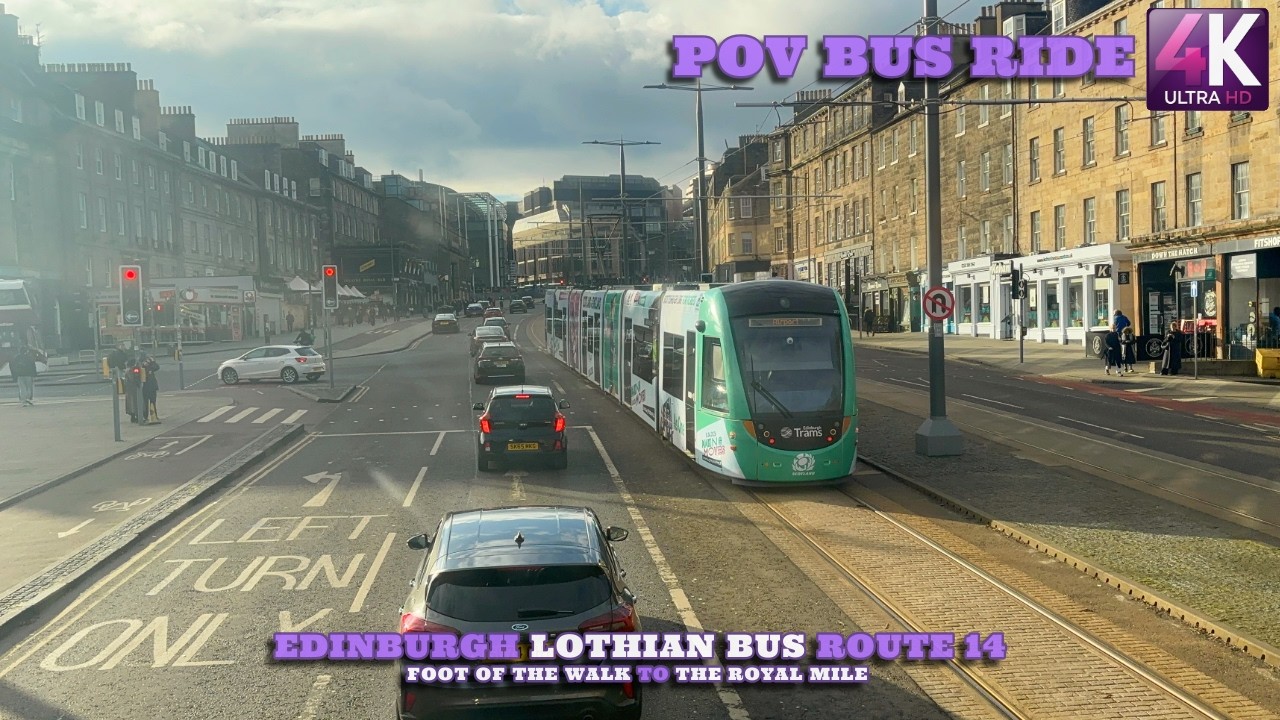 Foot of the Walk to the Royal Mile | Edinburgh | Scotland | Lothian Bus Route 14 | Bus Ride POV 4K