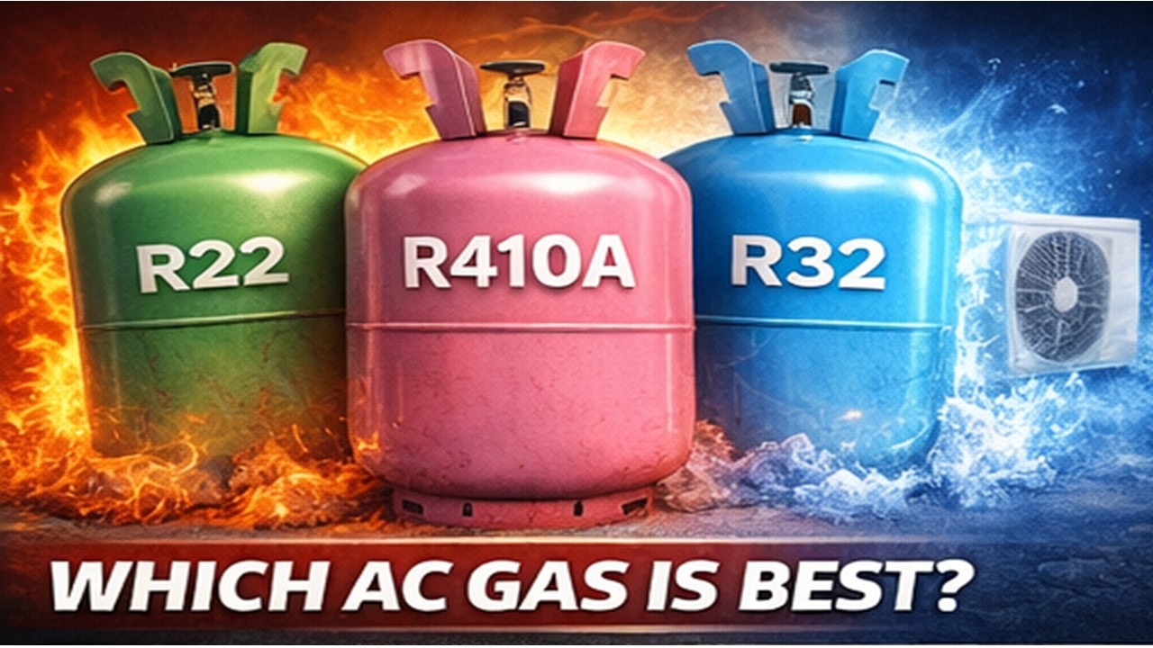 R22 vs R410A vs R32 Refrigerant Explained | Which AC Gas Is Best in ...