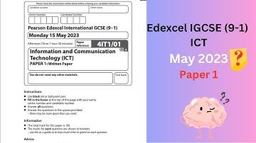 Edexcel IGCSE ICT 2023 Paper 1 | IGCSE ICT May 2023 Paper 1 Theory Past Paper Solution