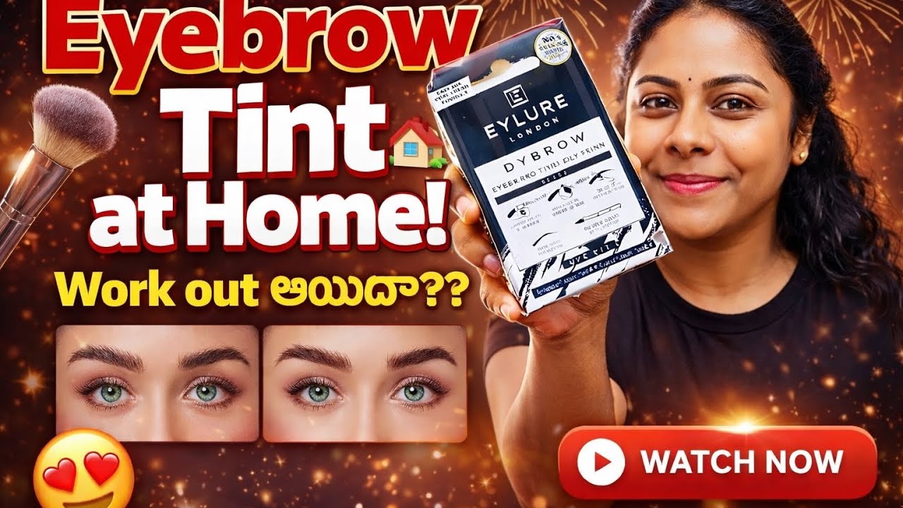 Permanent Makeup | OMG! Tinting my Own eyebrows at home Tutorial | Detailed brow Tinting DIY#telugu