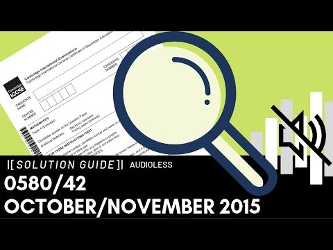 0580/42 October/November 2015 Marking Scheme (MS)