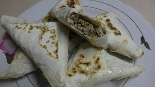 Треугольники из лаваша с фаршем//Самса из лаваша//Лаваш с начинкой//Вкусная и быстрая закуска