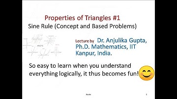 Properties of Triangle #1/Sine Rule/ based problems/ JEE / 11th CBSE/11th ICSE