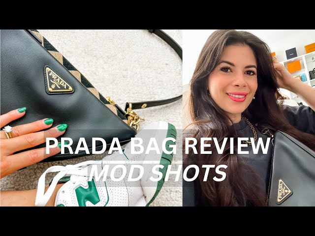 Leather jacket outfit for fall with Prada re edition bag