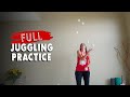 my first JUGGLING TRAINING in 5 months