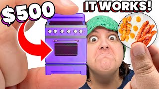 IT COOKS! Miniature Kitchen \& Sink That Actually Work! Real Miniature Cooking Supplies