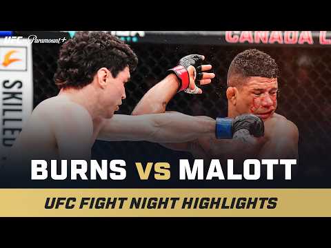 Thumbnail for ROUND 3 TKO 🚨 | Gilbert Burns vs. Mike Malott | UFC Fight Night Mini Fight Highlights
