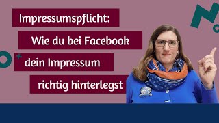 Impressumspflicht: Wie füge ich bei Facebook ein Impressum ein