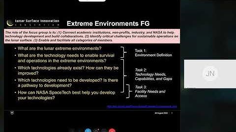Lunar Surface Science Workshop: Dust and Regolith: J. Nunez, B. Greenhagen