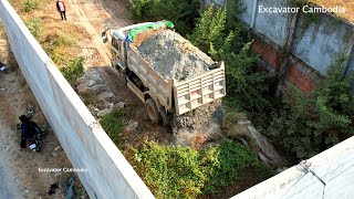 Best Action Dump Truck And D20P Bulldozer Working Landfill In Fence 9 X 34 Meter Complete Full