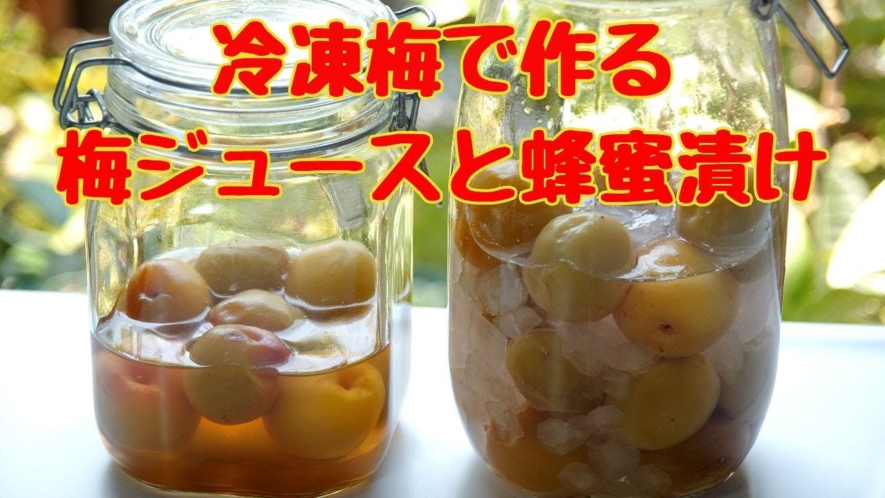 冷凍梅で作る梅ジュースとはちみつ漬け/梅は冷凍保存でいつでも使える/