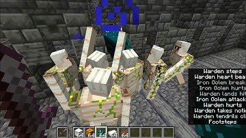 1 Warden VS 6 Iron Golem (Minecraft 1.19 Deep Dark Experimental Snapshot 1)