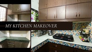 Kitchen makeover | Meesho wallpaper | Amazon | Meesho kitchen haul