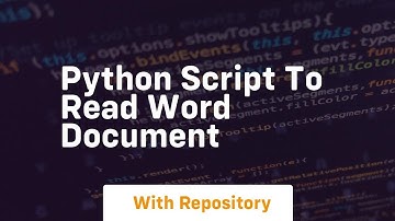 python script to read word document