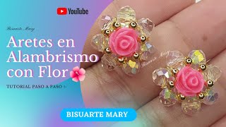 Aretes en Alambrismo con Flor 🌺✨