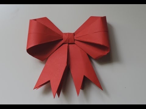 How To Make A Paper Bow / Ribbon . (Full HD)
