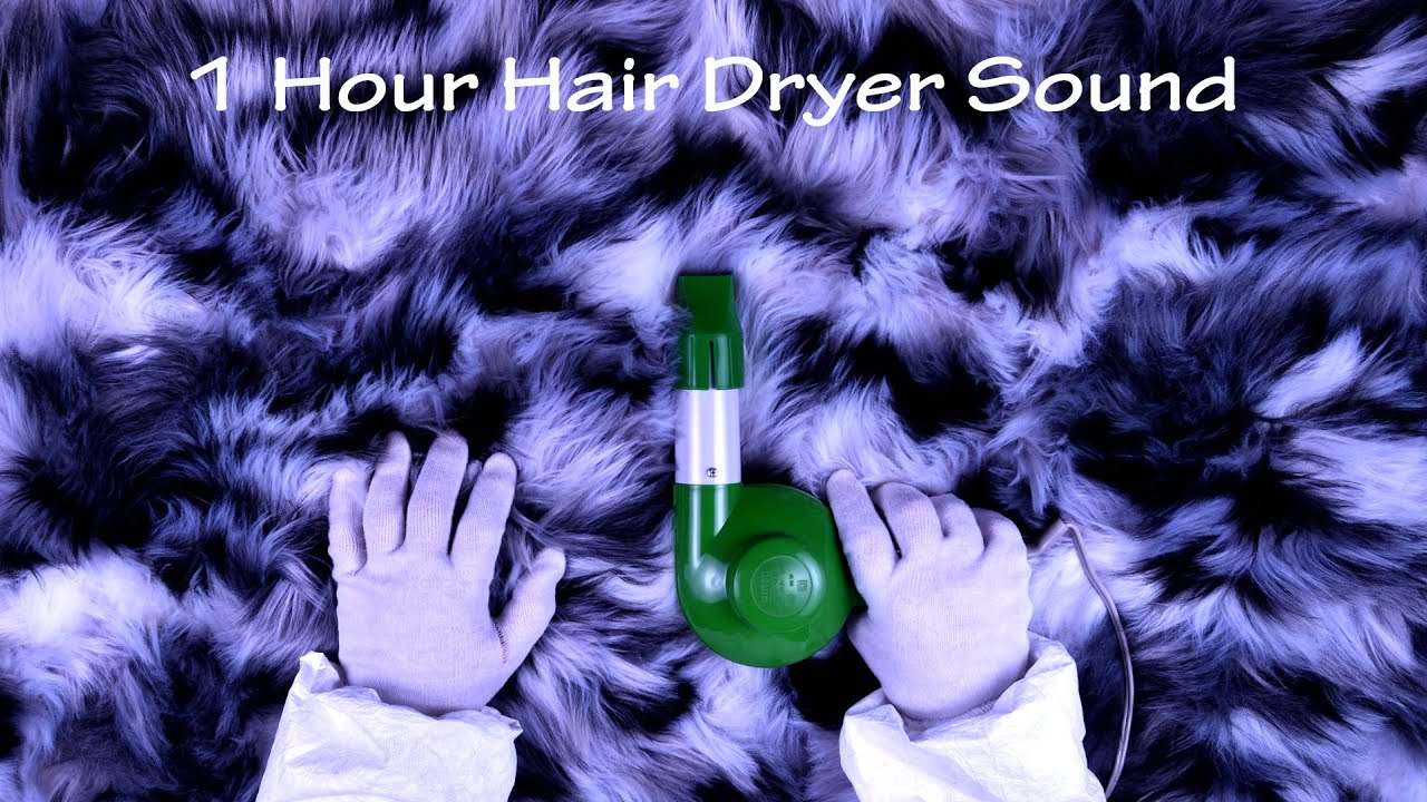 Hair Dryer Sound 204 | Playing with a Fur | Visual ASMR | 1 Hour White Noise to Sleep and Relax