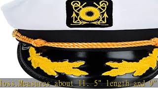 Wall2Wall Captain's Yacht Sailors Hat Snapback Adjustable Sea Cap Navy Costume Accessory (1 Pc)
