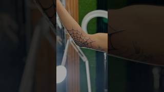Elbow Spider web tattoo