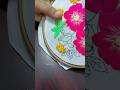 Fish bone stitch design in leaf 🍀 #shorts #shortvideo #art #embroidery #begumscrafts