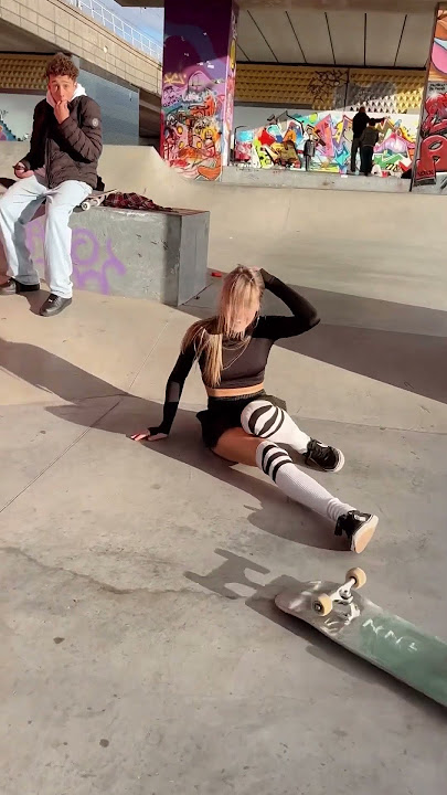 Wearing an invisible helmet y’all (and sport pants ) #shorts #skateboarding #skatergirl