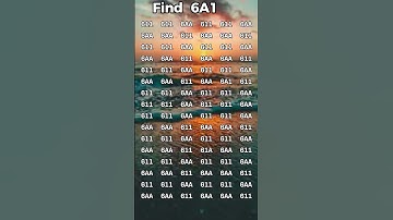 Find 6A1 -  Test your high visual skills by finding the hidden number in 6 secs #trendingshorts