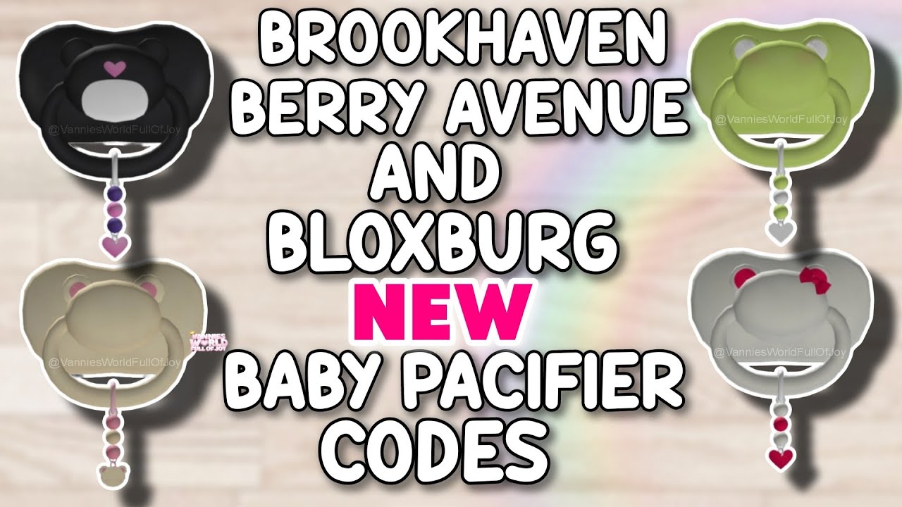 NOVOS CODES DE CHUPETAS E BABADORES DE BEBÊ PARA USAR NO BERRY AVENUE E  BLOXBURG (ROBLOX) 