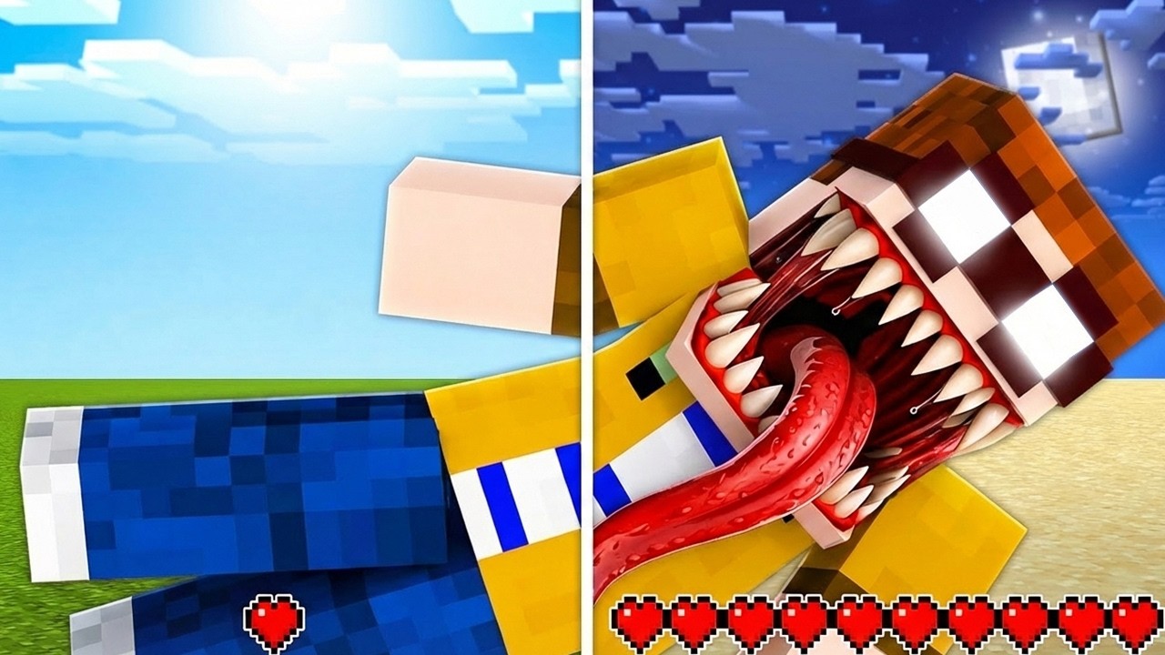 Minecraft, aber SCHADEN = HORROR MONSTER