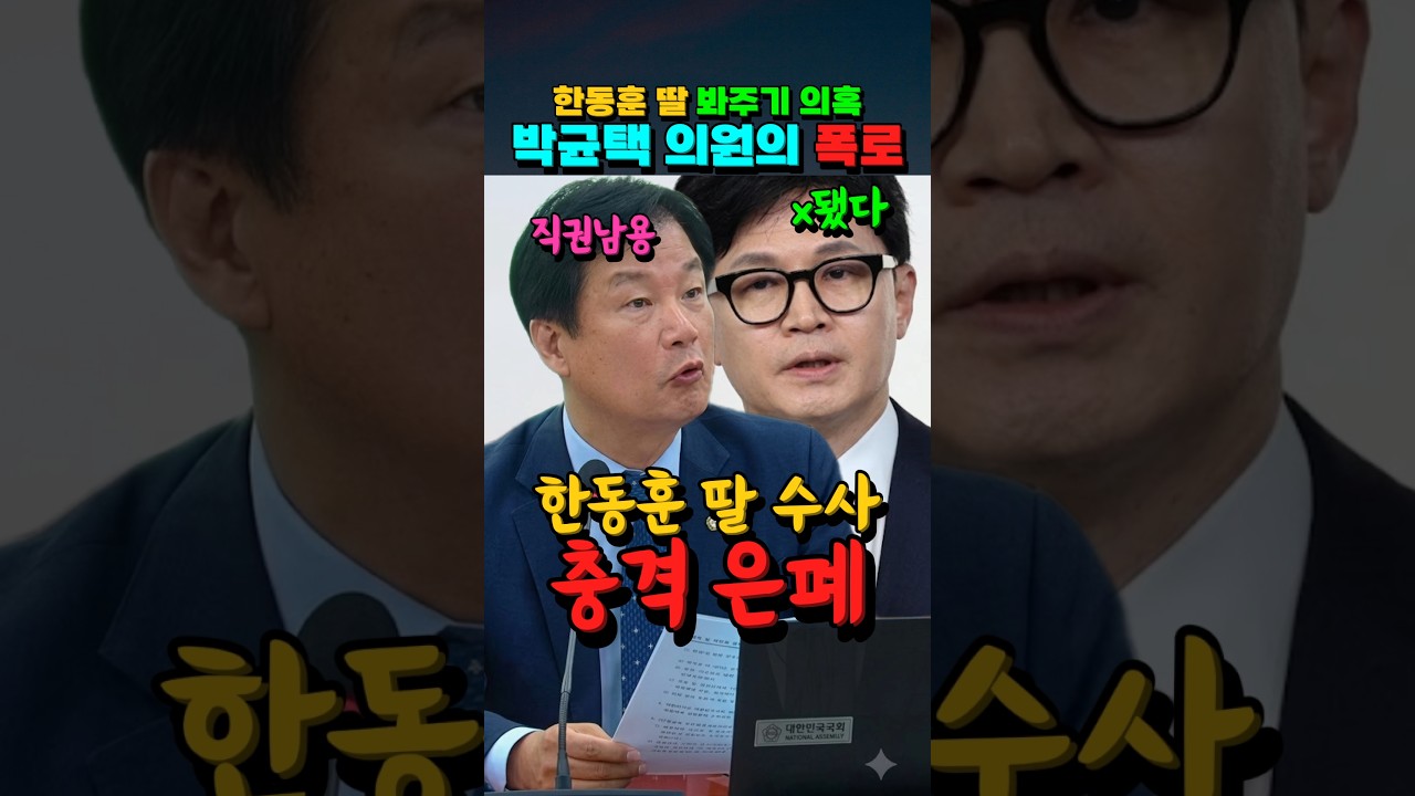 한동훈 딸 봐주기 의혹 "박균택 의원의 폭로" #한동훈 #박균택 #법사위