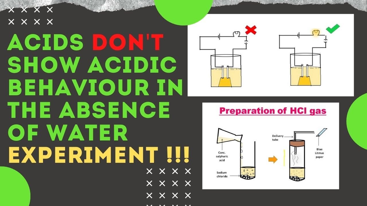 ACIDS DON'T SHOW ACIDIC BEHAVIOUR IN THE ABSENCE OF WATER EXPERIMENT