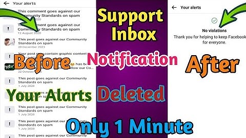 How To Deleted Facebook Support Inbox Notification Your Alert |Problem Solved Copyright Notification