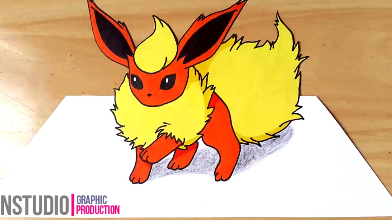how to make, art and design drawing, how to draw pokemon flareon, h...