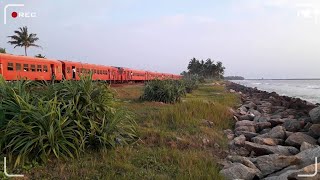 Class S11 Double Set running on Coastal Railway line in Sri Lanka | Sagarika Express Train