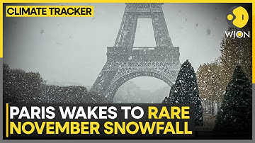 France: First Winter Storm Blankets Eiffel Tower & Paris In Snow | WION