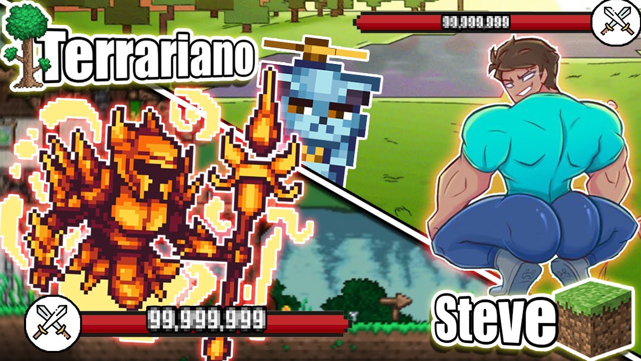 Personaje Terraria o Steve Minecraft - Quien es más fuerte?🤫🧏🏻‍♂️