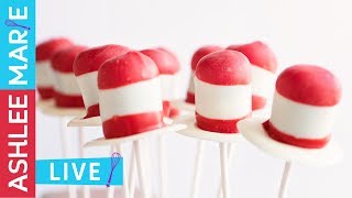 Dr Seuss Cat in the Hat cake pops - LIVE