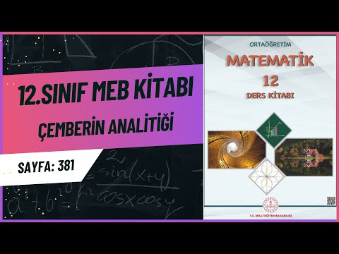 ÇEMBERİN ANALİTİĞİ KONU ANLATIMI | MEB 12.SINIF MATEMATİK KİTABI SYF:381 ÇÖZÜMLERİ | AYT MATEMATİK