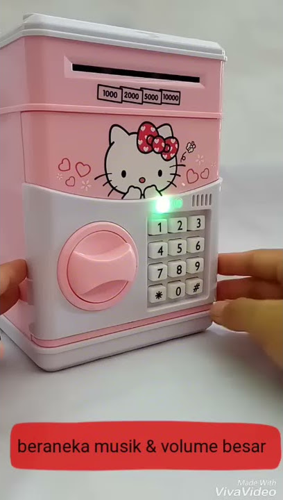 mainan Celengan uang asli  atm brankas hello kitty piggy bank