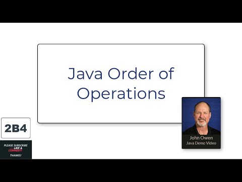 Welcome to Java - 2B4 - Java Order of Operations - YouTube