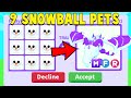 Trading 9 *NEW* SNOWBALL PET in Adopt Me!