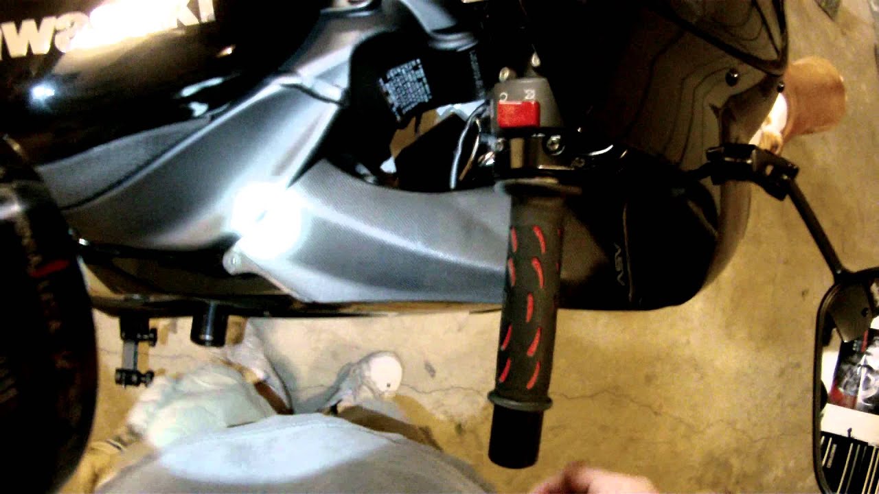 2008 ZX6R Fan switch install - YouTube yzf r1 wire diagram 