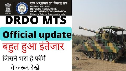 drdo mts  exam date 2021 official notification