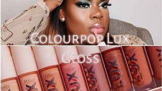 COLOURPOP LUX GLOSS FIRST IMPRESSION + TRY ON HAUL + REVIEW ON DARK SKIN.