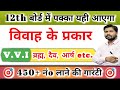 विवाह के प्रकार History इतिहास V.V.I Subjective Questions 2024 | Inter Art's Khan sir